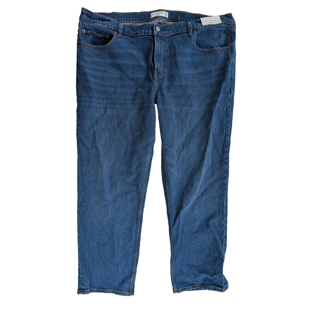NWT Abercrombie & Fitch The Straight Mid Rise Jeans Women's 20S 35 Medium Wash